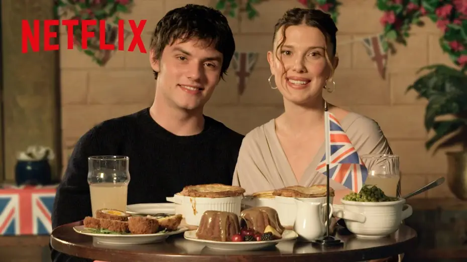 Video for the film Enola Holmes 3 — Millie Bobby Brown & Louis Partridge Eat British Nibbles