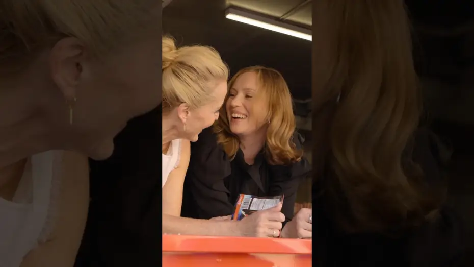 Video for the film Teenage Sex and Death at Camp Miasma — Gillian Anderson & Hannah Einbinder at the TEENAGE SEX AND DEATH AT CAMP MIASMA food truck pop-up.