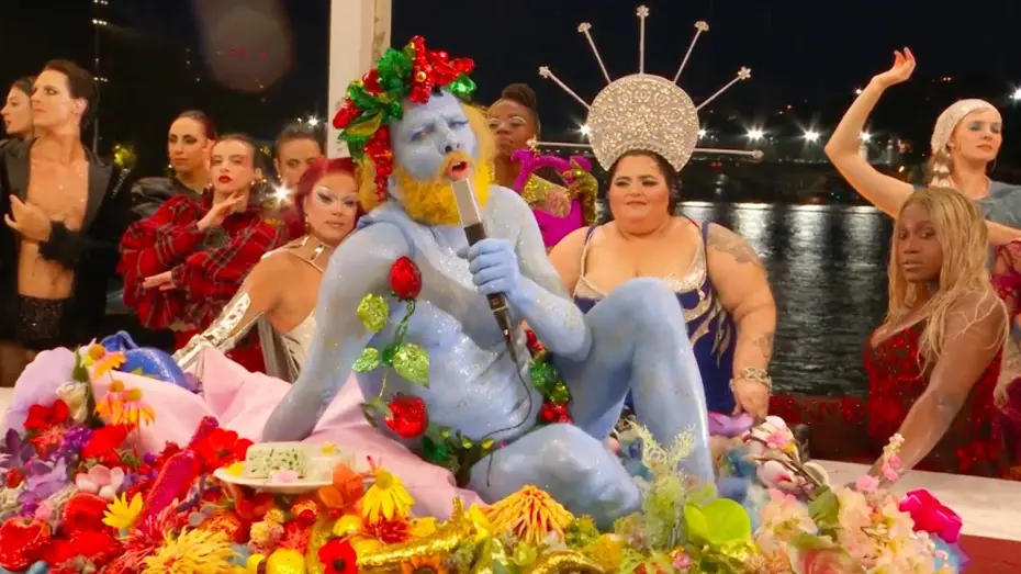 Video for the film Paris 2024 Olympic Opening Ceremony — JO PARIS 2024 - Philippe Katerine, tout bleu, rend hommage à Dyonisos