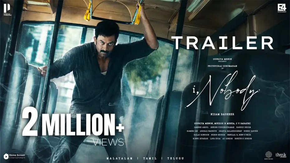 Video for the film I, Nobody — I,Nobody Trailer - Malayalam| Prithviraj Sukumaran| Parvathy Thiruvothu| Nisam Basheer| Jakes Bejoy