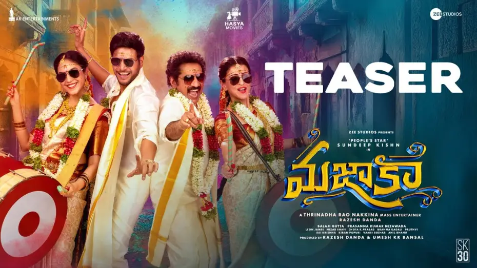 Video for the film Mazaka — MAZAKA Teaser | Sundeep Kishn | Ritu Varma |Trinadha Rao Nakkina | Prasanna Bezawada | Hasya Movies