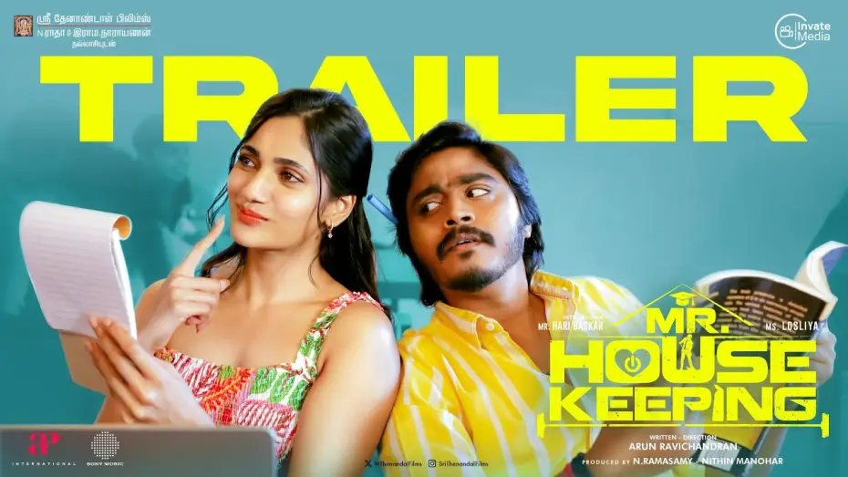 Video for the film Mr. Housekeeping — Mr.Housekeeping- Trailer | Hari Baskar, Losliya | Arun Ravichandran | N Ramasamy,Nithin