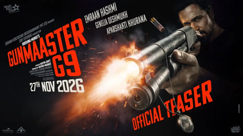 Video for the film Gunmaaster G9 — Gunmaaster G9 Teaser | Emraan, Genelia, Aparshakti | Aditya Datt | Himesh R | Deepak M | 27 Nov 2026