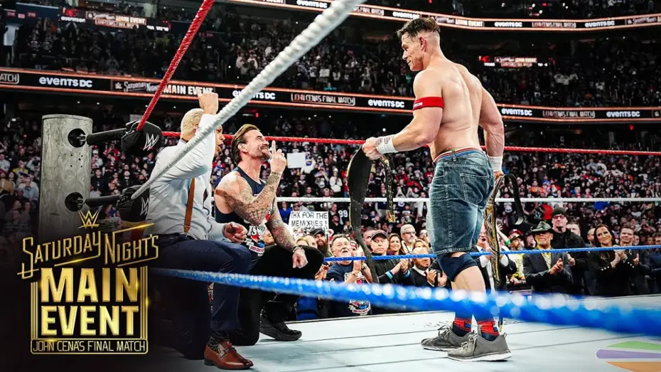 Video for the film Saturday Night's Main Event - John Cena's Final Match — John Cena shares a moment with CM Punk and Cody Rhodes