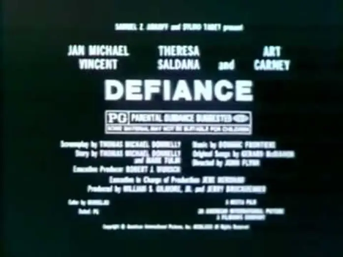 Video for the film Defiance — Defiance 1980 TV trailer