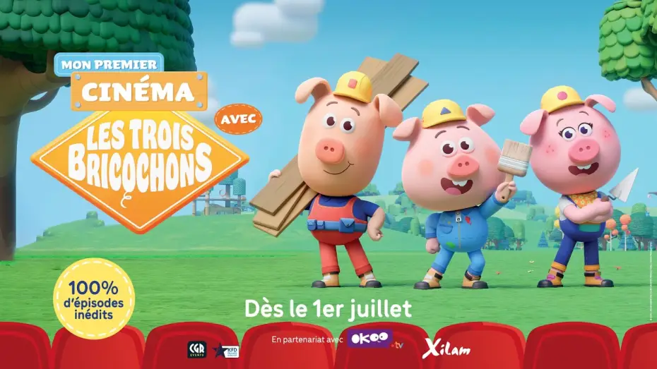 Video for the film Les trois bricochons — Bande-annonce | Mon premier cinéma avec Les Trois Bricochons, au cinéma le 1er juillet !