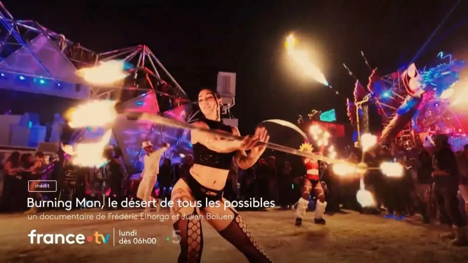 Video for the film Burning Man, le désert de tous les possibles — Burning Man, le désert de tous les possibles sur France 5 lundi 31 août 2026