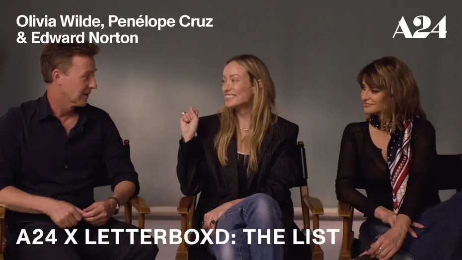Video for the film The Invite — Olivia Wilde, Penélope Cruz & Edward Norton, | A24 x Letterboxd: The List
