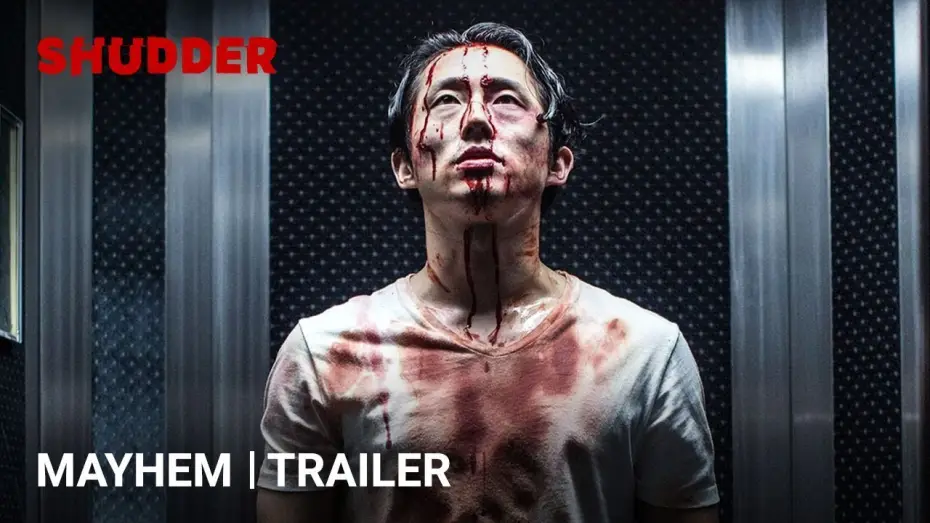 Video for the film Mayhem — MAYHEM - Official Trailer [HD] | A Shudder Exclusive | Starring Steven Yeun