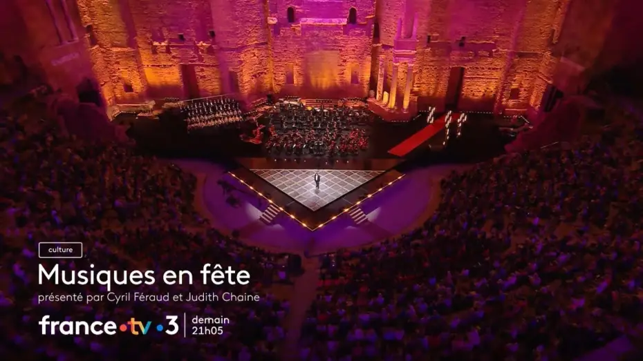 Video for the film Musiques en fête des Chorégies d’Orange — Musiques en fête aux Chorégies d'Orange vendredi 20 juin 2025 sur France 3