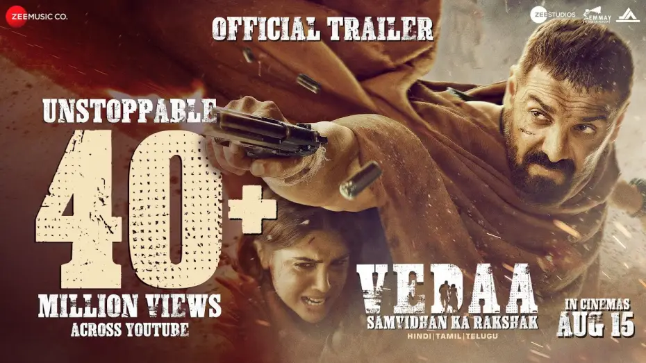 Video for the film Vedaa — Official Trailer