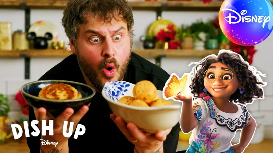 Video for the film Encanto — Can Martyn Recreate Encanto’s Colombian Arepas & Buñuelos? | Dish Up Disney