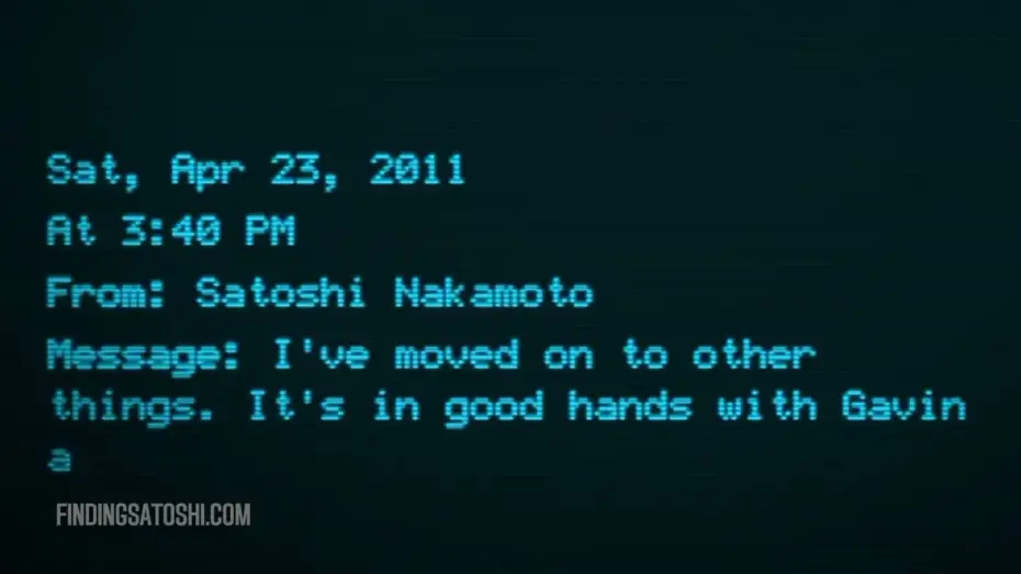 Video for the film Finding Satoshi — Satoshi's Final Message