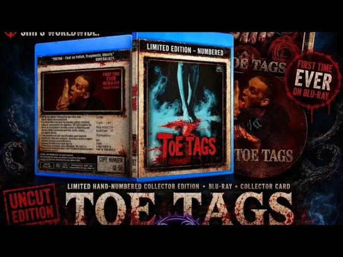 Video for the film Toe Tags — Toe Tags Limited Edition Bluray Trailer (Dagon Films)