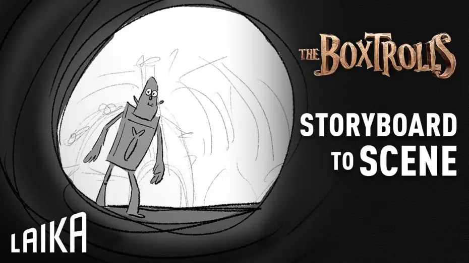 Video for the film The Boxtrolls — “Into the Boxtrolls‘ Lair” Storyboard to Scene