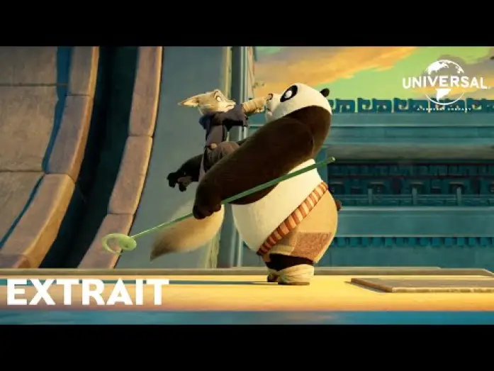 Video for the film Kung Fu Panda 4 — Extrait "Zhen et Po s'infiltrent chez la Caméleone" VF