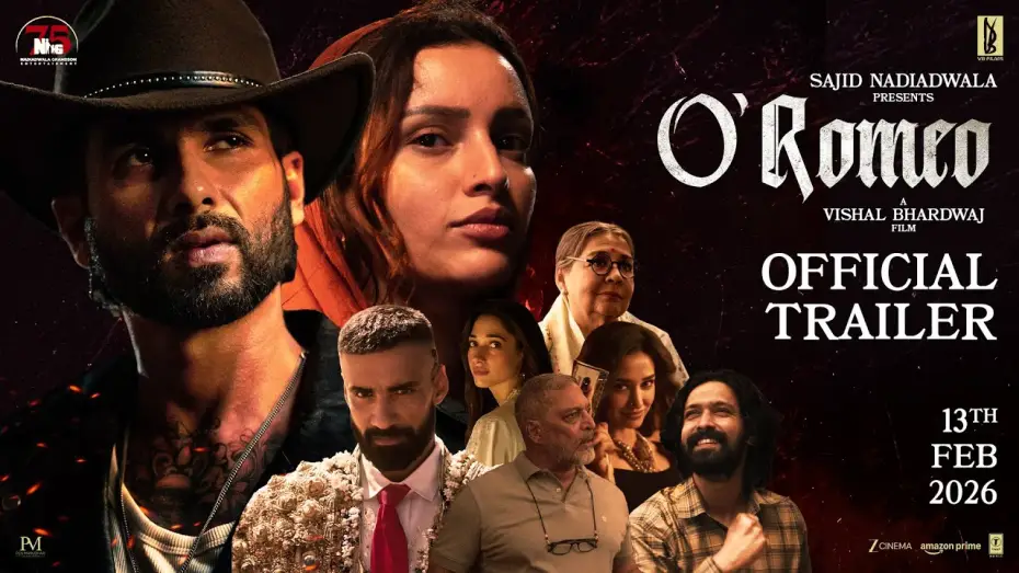 Video for the film O'Romeo — O'Romeo Official Trailer | Sajid N | Vishal B | Shahid K | Triptii D | Nana P | Avinash T | 13th Feb