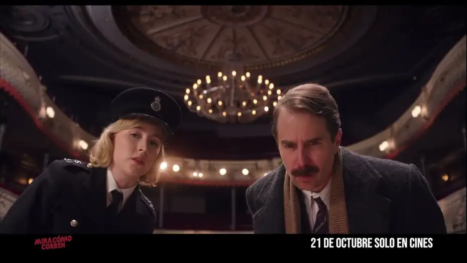 Video for the film See How They Run — Anuncio: 'Lo mataron en el vestuario'
