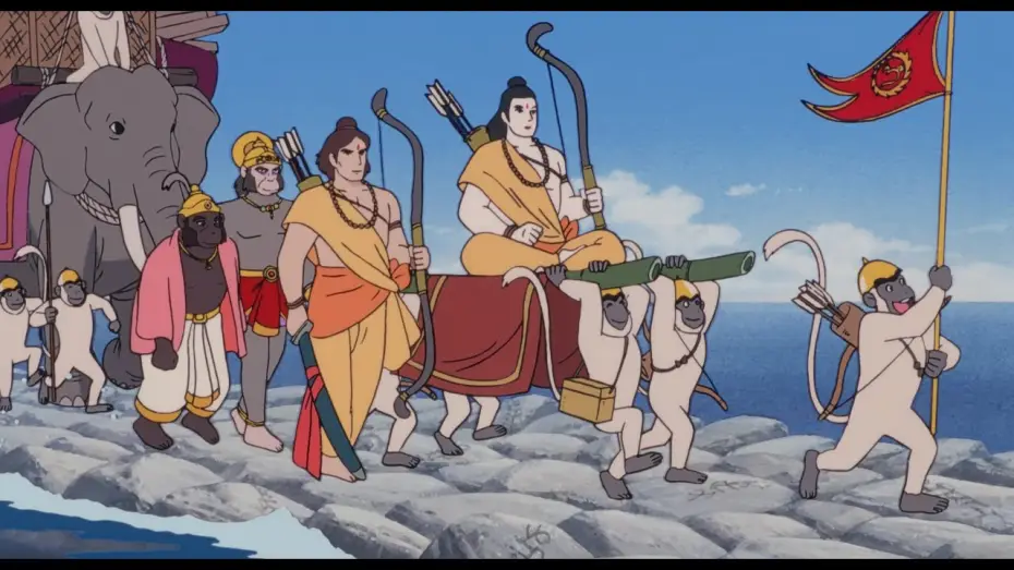 Video for the film Ramayana : The Legend of Prince Rama — RamaSetu - Song of the monkeys when constructing the bridge