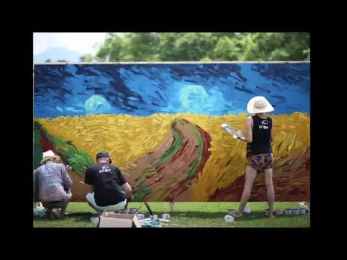 Video for the film Loving Vincent — Wall Animation Timelapse