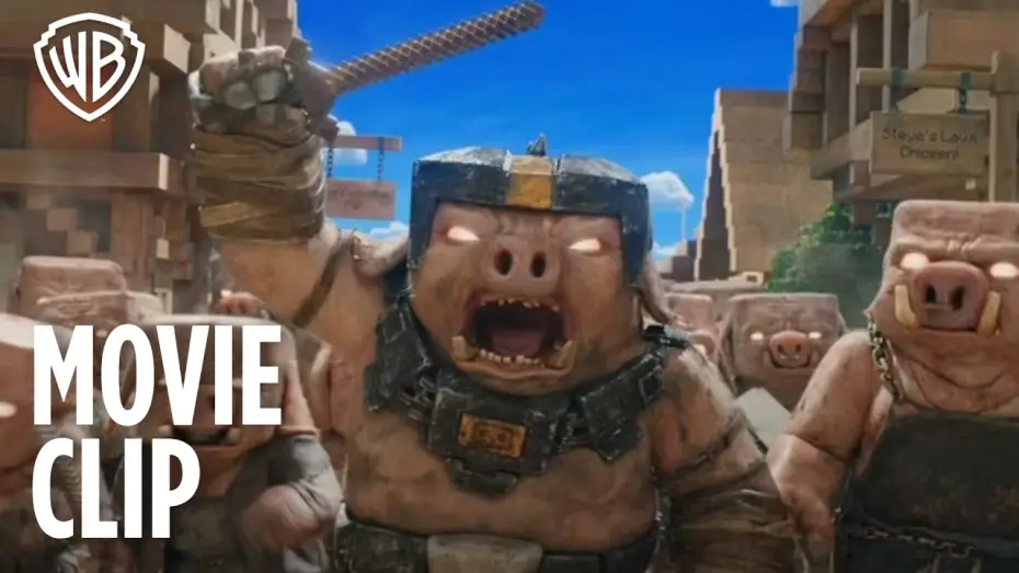 Video for the film Minecraft — Steve & Garrett Help Villagers Escape the Piglins - Movie Clip
