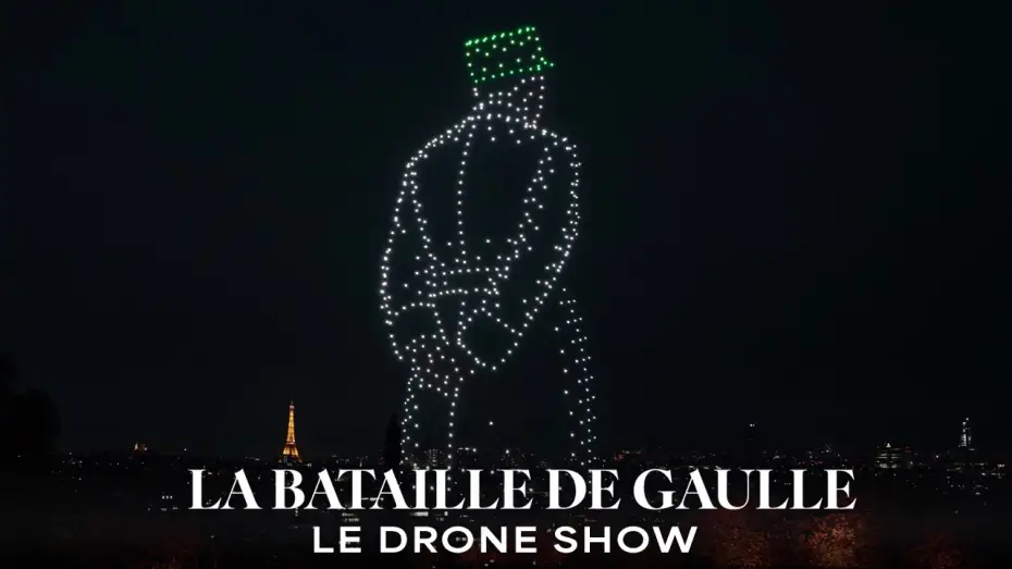 Video for the film De Gaulle: The Sovereign Edge (Film 2) — LA BATAILLE DE GAULLE : 600 drones illuminent Paris pour l'Appel du 18 juin