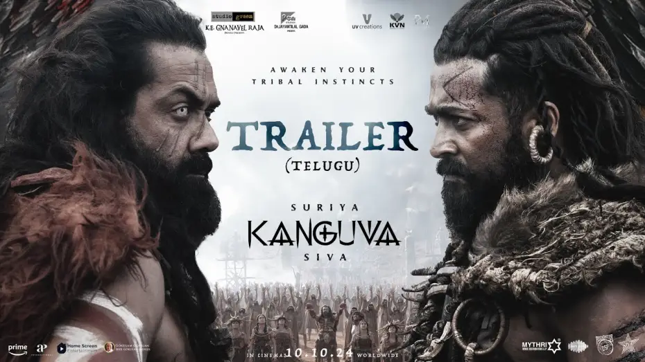Video for the film Kalinga — Kanguva - Telugu Trailer | Suriya | Bobby Deol | Devi Sri Prasad | Siva | Studio Green |UV Creations