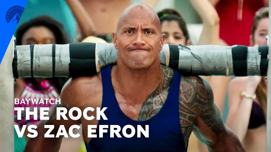 Video for the film Baywatch — The Rock Shows Zac Efron How It's Done