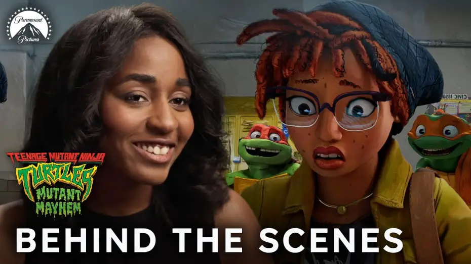 Video for the film Teenage Mutant Ninja Turtles: Mutant Mayhem — Behind the Scenes - How Ayo Edebiri Became April O'Neil