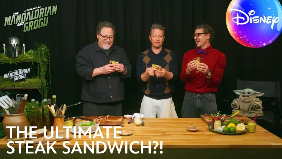 Video for the film The Mandalorian & Grogu — Pedro Pascal, Jon Favreau & Grogu Cook with Jamie Oliver