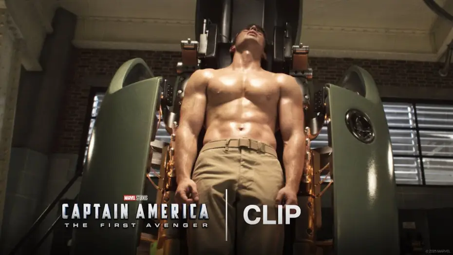 Video for the film Captain America: The First Avenger — Steve Rogers Transforms Into Captain America - Official Clip