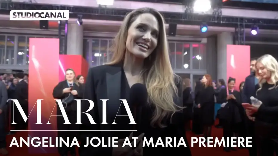 Video for the film Maria — Angelina Jolie at the MARIA premiere - London Film Festival