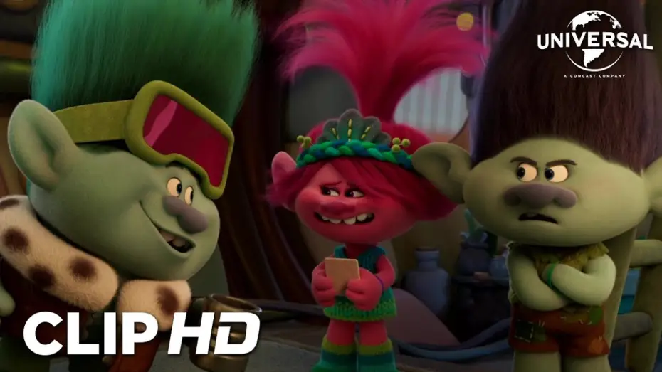 Video for the film Trolls Band Together — Clip - Branch enseña a Poppy y John Dory su tablón de pistas