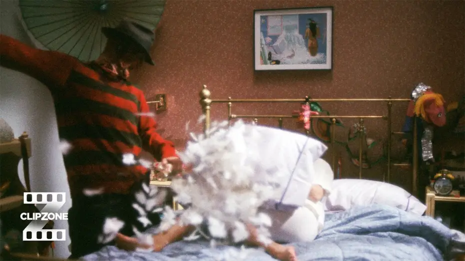 Video for the film A Nightmare on Elm Street — Freddy Attacks Nancy After Glenn Falls Asleep