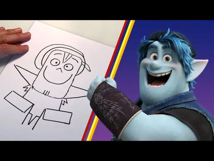 Video for the film Onward — How to Draw Barley Lightfoot From Onward | Draw With Pixar