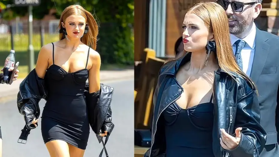 Video for the film Bermondsey Tales: Fall of the Roman Empire — Maisie Smith shoots scenes of her new film 'The Bermondsey Tales' in black mini dress