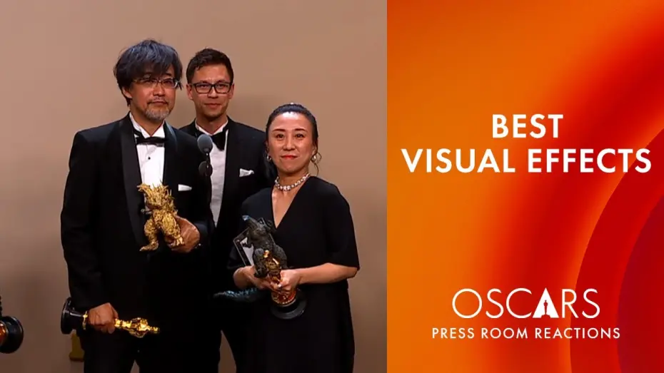 Video for the film Godzilla Minus One — Best Visual Effects | 'Godzilla Minus One' | Oscars 2024 Press Room Speech
