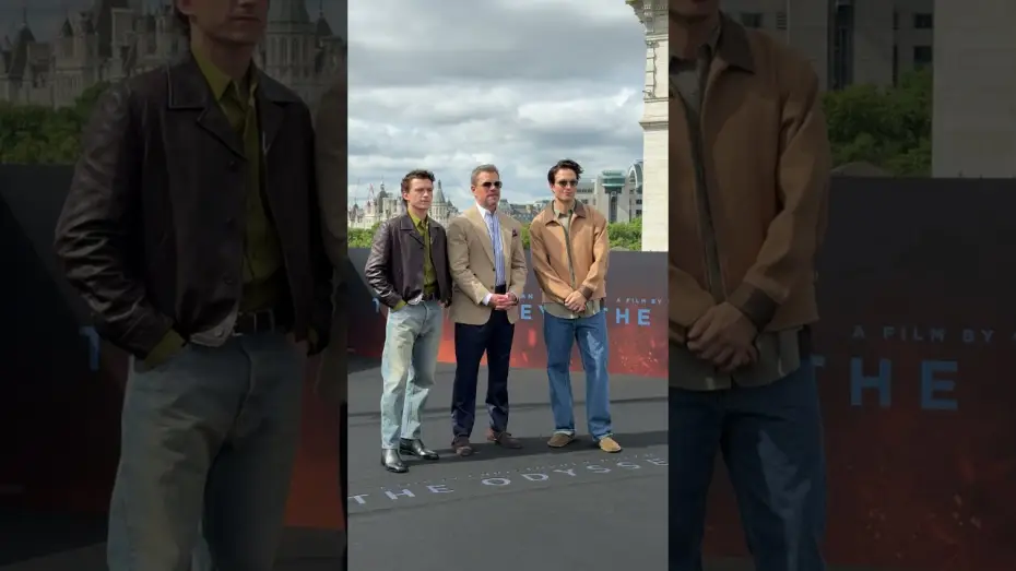Video for the film The Odyssey — Swapping Ancient Greece for the rooftops of London, it’s Matt Damon, Tom Holland & Robert Pattinson.
