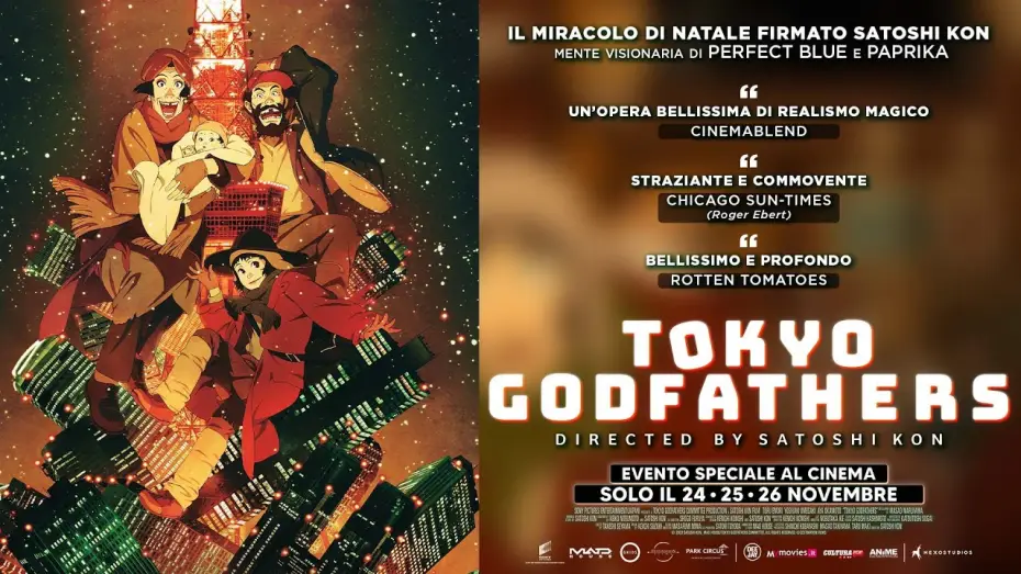 Video for the film Tokyo Godfathers — Tokyo Godfathers - Official Trailer | al cinema dal 24 al 26 novembre!