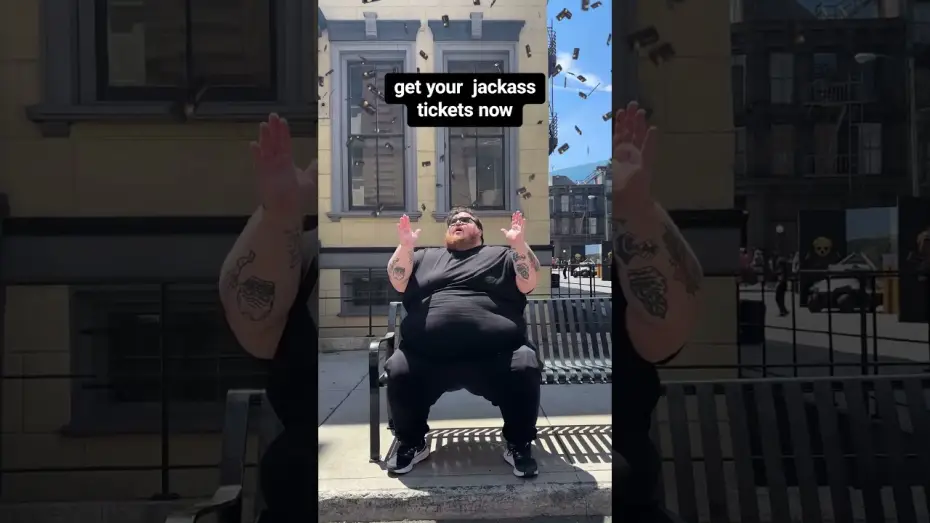 Video for the film Untitled Jackass Film — normally it’s raining men. this time it’s tickets!
