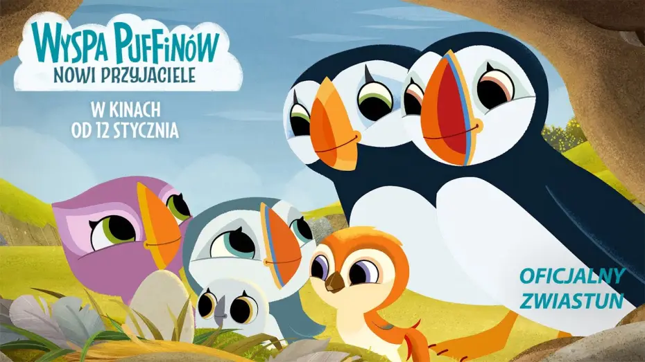 Video for the film Puffin Rock and the New Friends — Zwiastun PL
