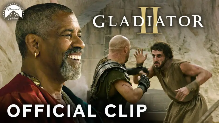 Video for the film Untitled Gladiator Sequel — Denzel Washington is Impressed By Lucius' Fist Fight - Clip