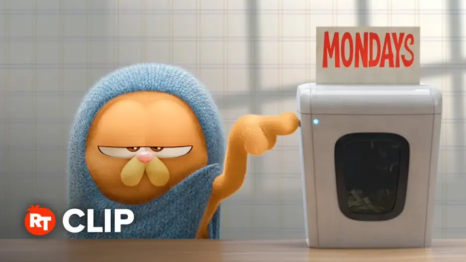 Video for the film The Garfield Movie — The Garfield Movie Clip - Garfield Hates Mondays (2024)