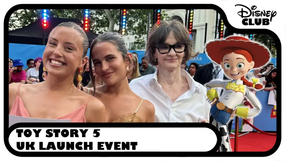 Video for the film Toy Story 5 — Liv & Evie Meet the Cast of Toy Story 5 at the UK Launch Event