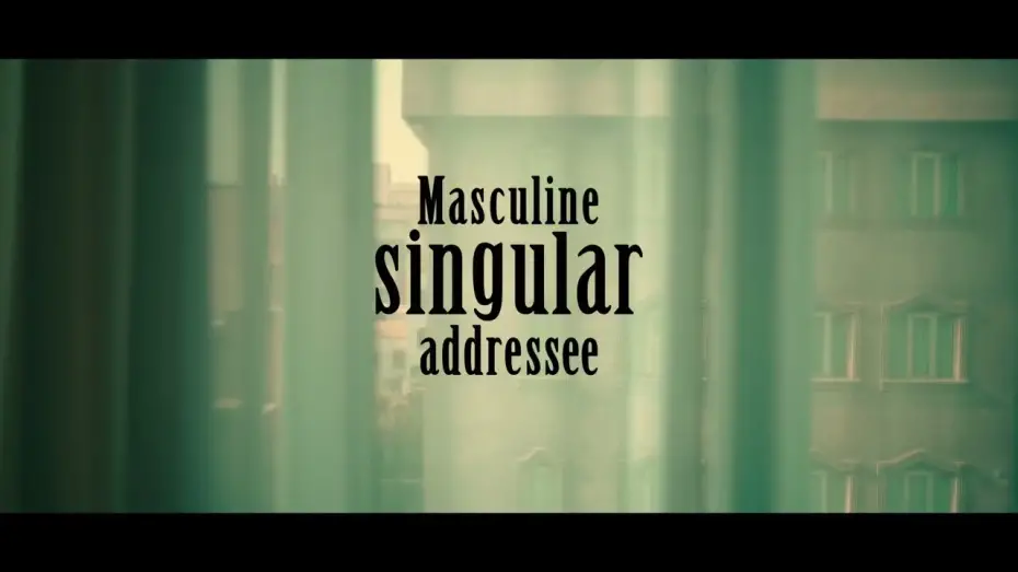 Video for the film Masculine singular addressee — Movie trailer، Masculine singular addressee