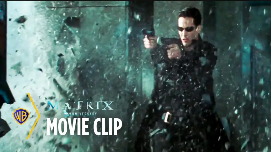 Video for the film The Matrix — The Lobby Shoot Out