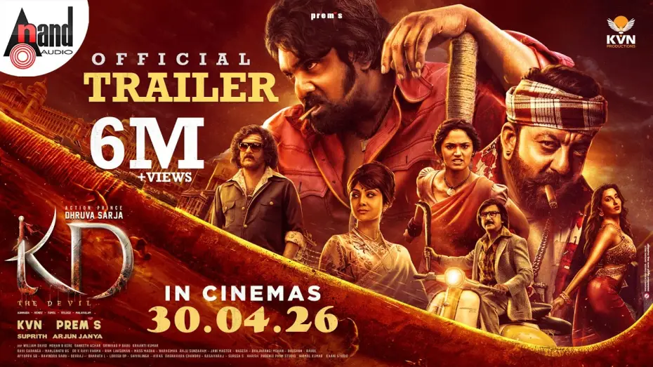 Video for the film KD – The Devil — KD Official Trailer | KVN | Prems | Dhruva Sarja | Reeshma | Sanjay Dutt | Arjun Janya | Suprith