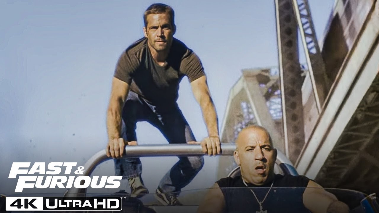 Video for the film Fast Five — Vault on the Bridge Chase Scene in 4K HDR