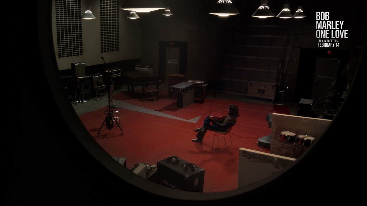 Video for the film Bob Marley: One Love — Bob Marley: One Love, but you're outside a recording studio