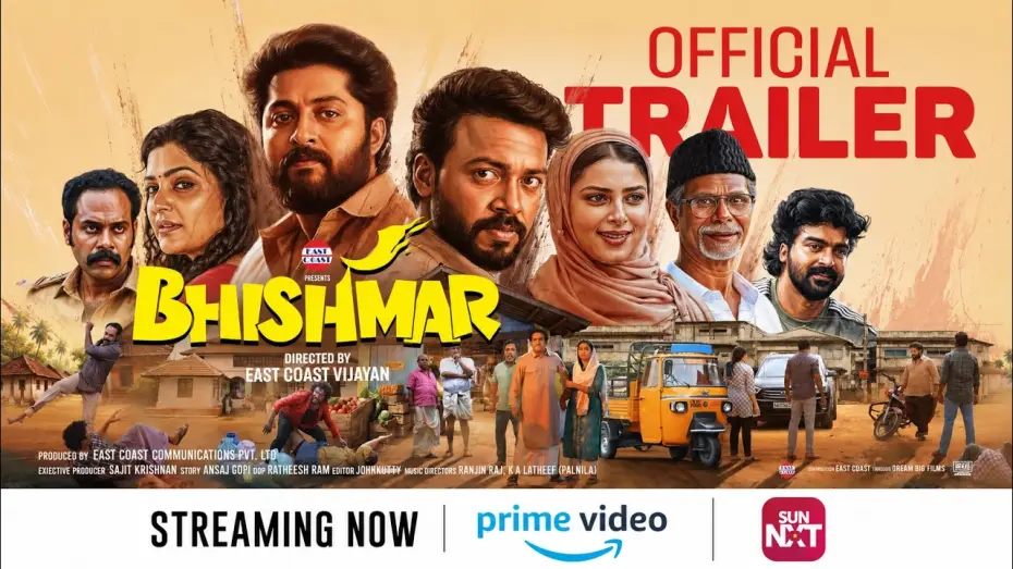Video for the film Bheemseri — Bhishmar Official Trailer | East Coast Vijayan | Dhyan Sreenivasan| Vishnu Unnikrishnan|Divya Pillai